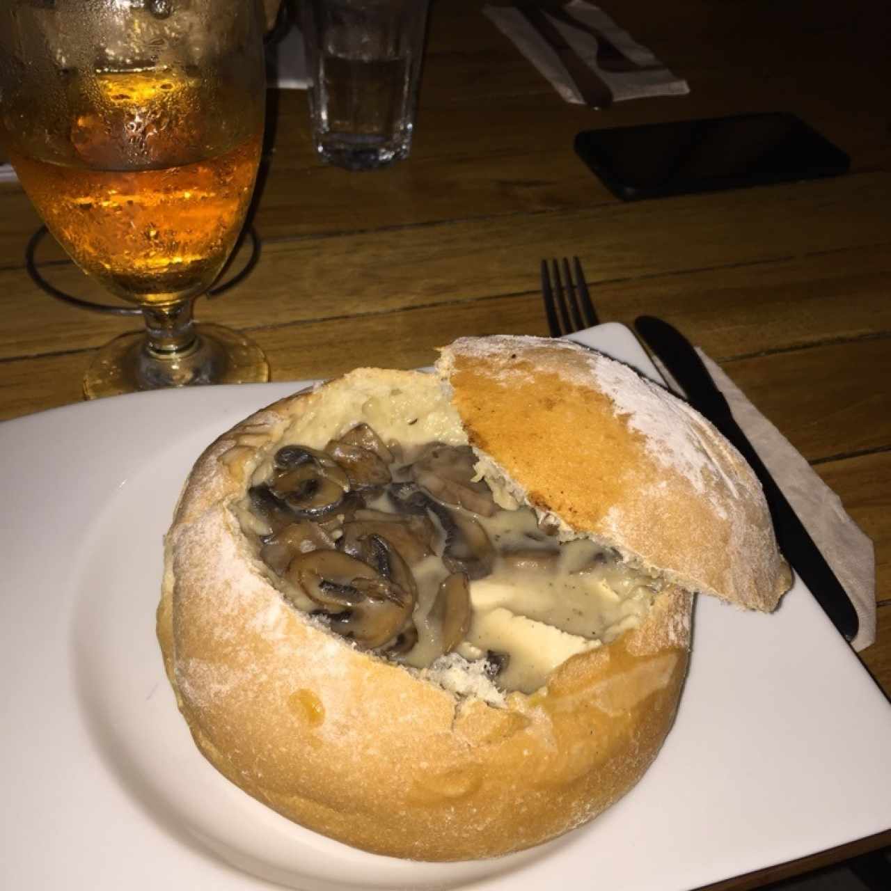 Pan Relleno con Champiñones