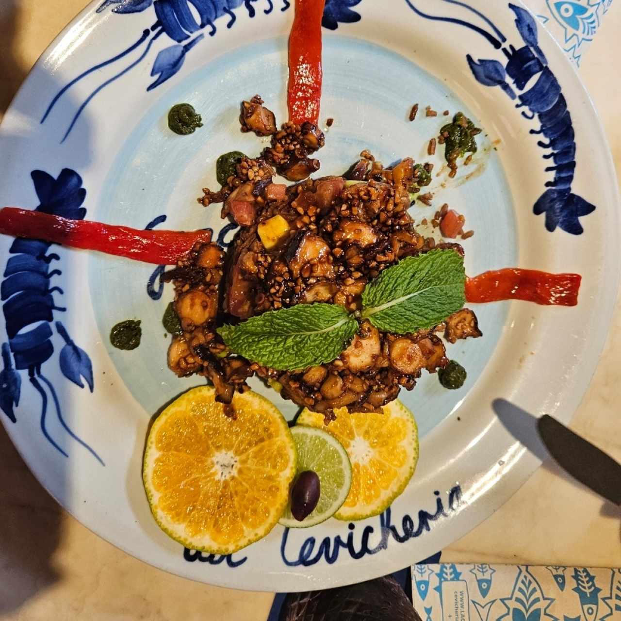 Pulpo en salsa de mani