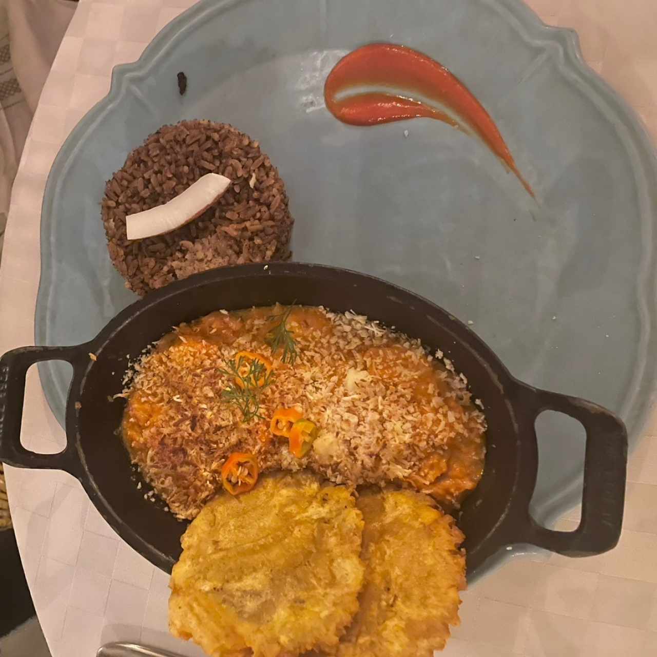 Encocado de jaiba y camarón 
