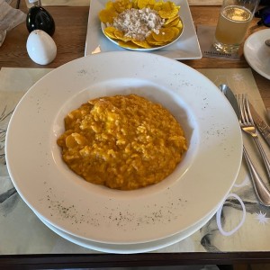 Risotto 3 Quesos con Camarones