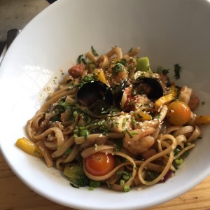 Tallarines de mariscos