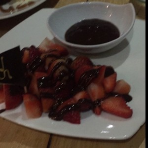 Fresas con chocolate pimienta dulce