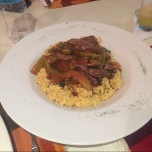 rissoto de solomo saltado