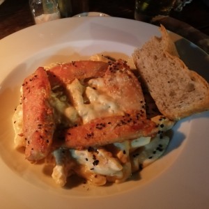 penne con salsa de 3 quesos y pollo