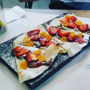 Focaccia de nutella y fresas. 