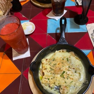 Lasagna con camarones 