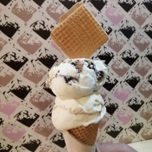 Dolce gelato y de galleta