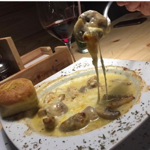 champiñones con queso azul 