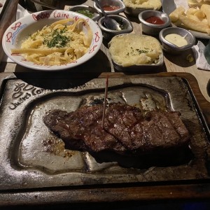 Punta de anca con fettucini