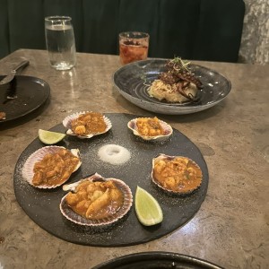 Pulpo y mixto de mariscos