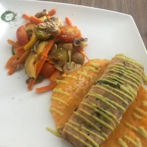 Salmon a las finas hierbas