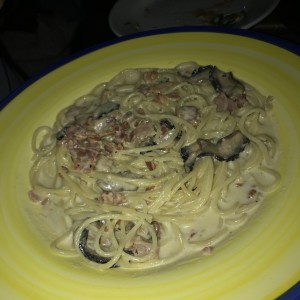 carbonara con portobelo