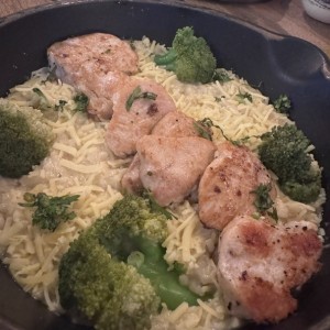 Risotto de pollo y brócoli 