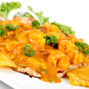 Filete en salsa de camarones!