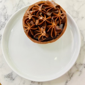 Tarta chocolate-caramelo salado