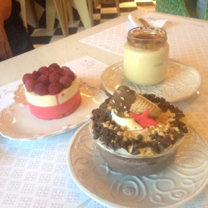 Smores, creme brulee y cheesecake chocolate blanco