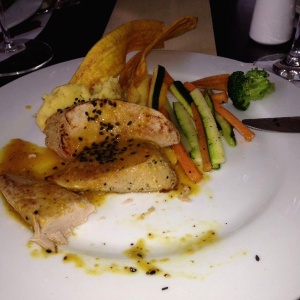 Solomo de cerdo en salsa de panela