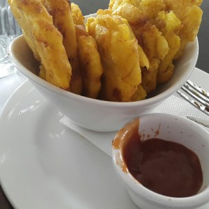 patacones. Tiraron el catsup