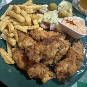 Mar y tierra (langostinos envueltos en bacon)