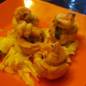 patacones rellenos de camaron