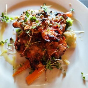 trucha con vegetales