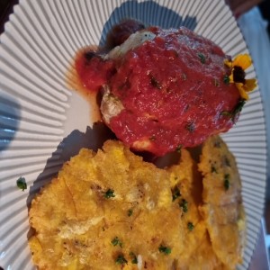 mero, mero relleno de camarones