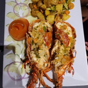 Langosta con vegetales