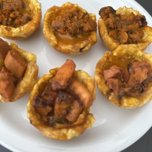 Canastitas rellenas de mariscos
