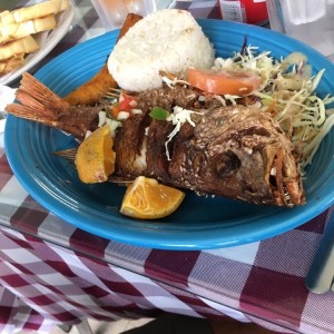 Pargo y arroz con coco