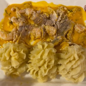 Corvina rellena. CRUDA POR DENTRO MALISIMA