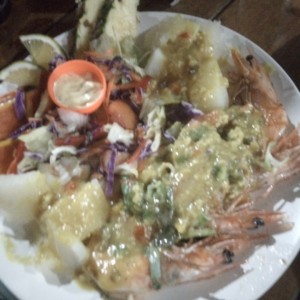 Langostinos con salsa thailandesa