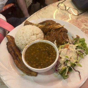 Pollo con jengibre y arroz con coco 