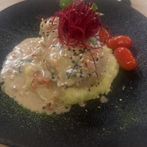 Corvina en salsa de mani