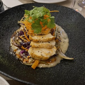 Pollo en salsa se cilantro y coco