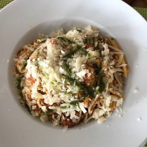 Spaguetti en salsa roja