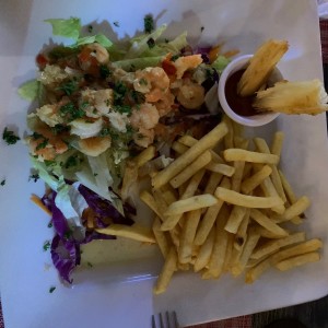 camaronesal ajillo con papas