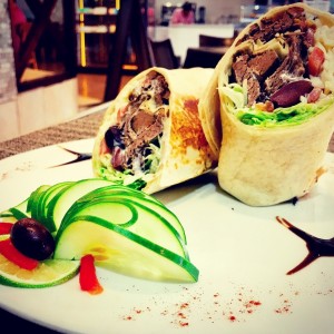wrap de filete de res