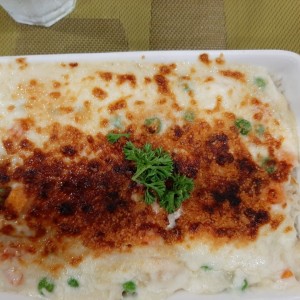 Pescado al horno con salsa de crema de queso