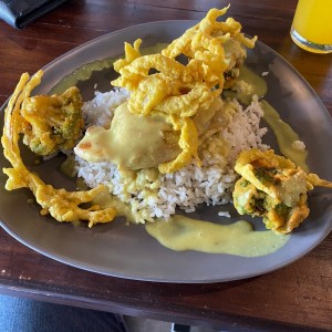 Pollo en salsa de curry y coco