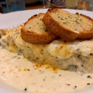 lasagna de pollo y espinaca