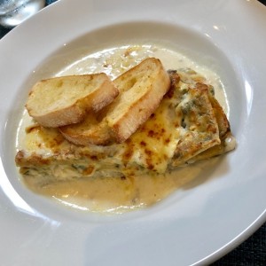 lasagna salsa blanca con espinacas