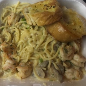 spaguetti con camarones