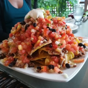 Nachos mixto carne, pollo y puerco.