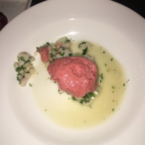 ceviche con sorbeto