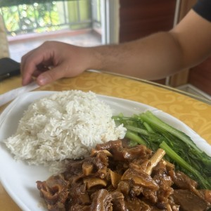 Falda de carne y arroz de jazmin