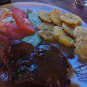 Filete a la Pimienta, media porcion porque no pude esperar para la foto