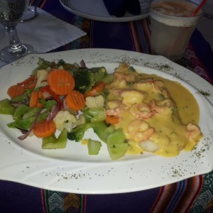 corvina con camarones