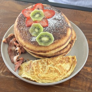 Tostadas - Pancakes combinación