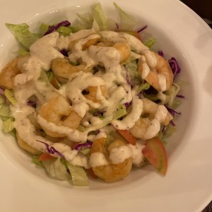 Ensalada verde con camarones 