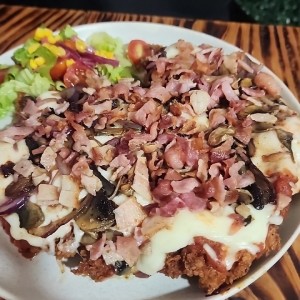 milanesa de pollo y hongos